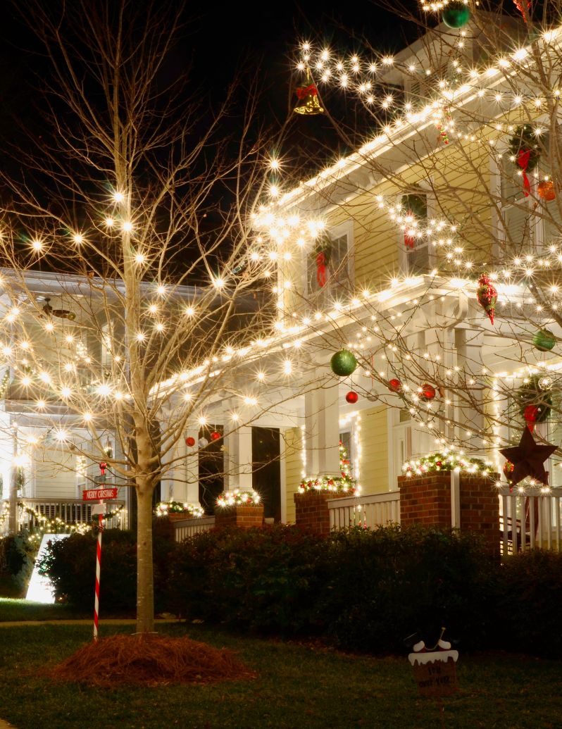 Christmas light installation in Kansas City